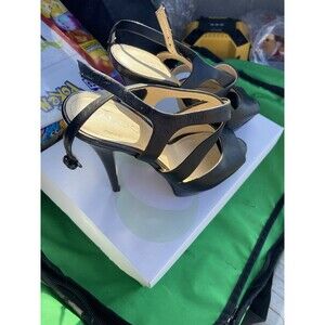 ALDO black platform stiletto heels ankle strap size 8 Stylish